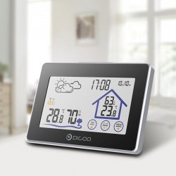 Digoo DG-TH8380 Wireless Touch Screen Weather Station Thermometer Outdoor Forecast Sensor Clock
