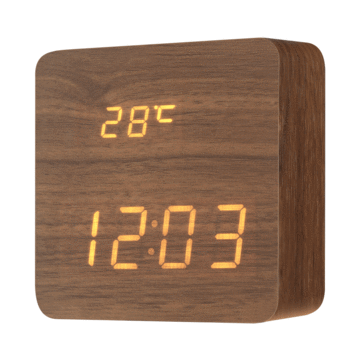Voice Control Wooden LED Digital Alarm Clock